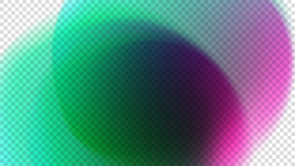 Vibrant colored gradients on transparent background. Blurred colors overlay graphic design. Circle shape. Vector illustration.
