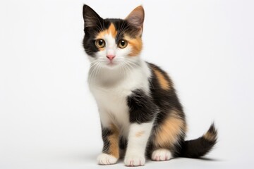 A baby calico cat mammal animal kitten.