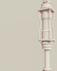 Beige industrial tech pistons objects connector abstract background neutral monochrome soft tones skin tones brown 3d illustration render	