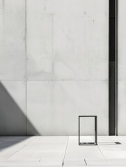 Modern minimalist architecture featuring a stark concrete wall and a simple frame, ideal for design inspiration and contemporary decor.