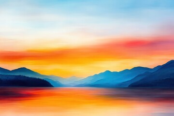 Serene Sunset Over Calming Pastel Skies