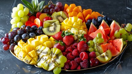 Colorful Tropical Fruits Beautifully Arranged on a Plate for Health Benefits