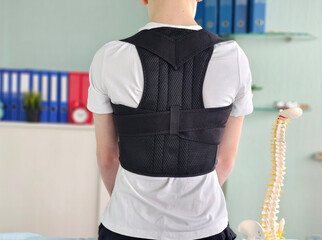 Posture correction device worn by a young individual