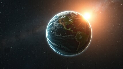 Naklejka premium earth and moon