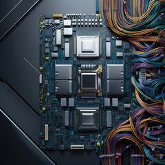 Fototapeta premium Aerial view of a intricately designed hightec