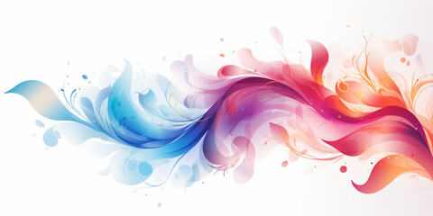 Abstract colorful swirl with flowing blue and red hues