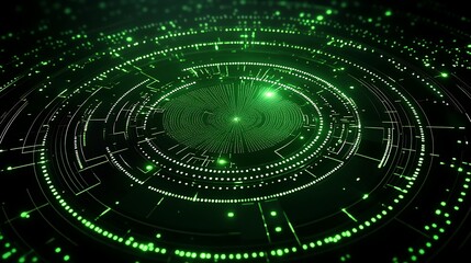 Obraz premium Abstract Green Technology Background with Circuits and Data Patterns for Digital Designs and Concepts