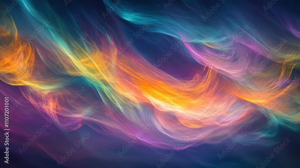 Poster abstract colorful swirls and waves.