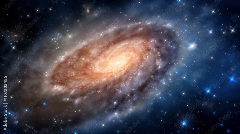 Canvas Prints spellbound spiral galaxy formed of gas, dust and sparkles image. abstract glowing pattern in dark ex