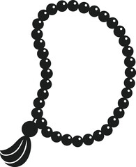 Silhouette of Tasbih Beads | Islamic Prayer Beads Vector Illustration