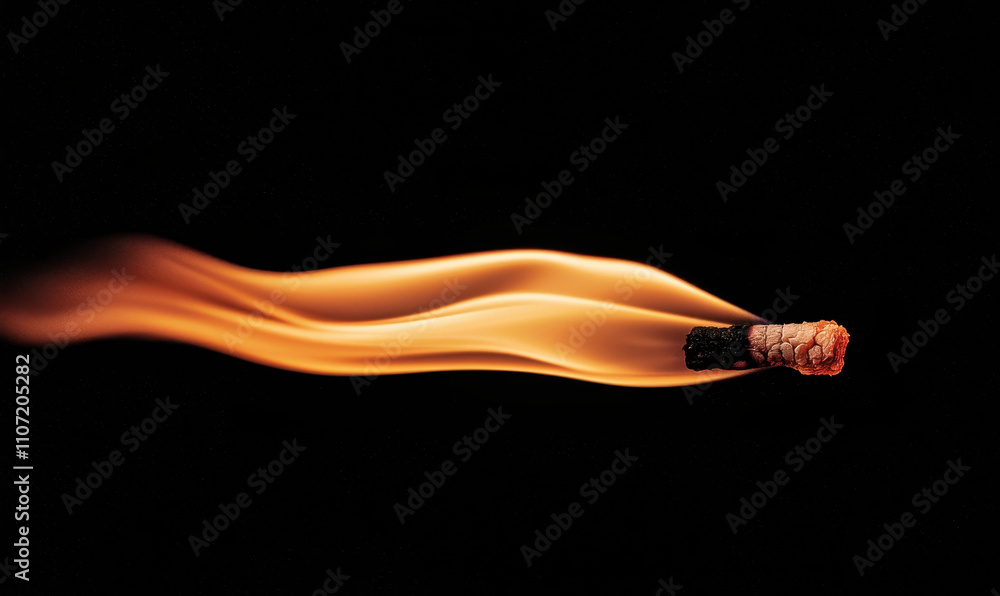 Poster dynamic image of a burning cigarette showcasing the vibrancy and intensity of flames in captivating 