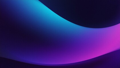 Dark purple blue black abstract grainy background, glowing vibrant color gradient shape, noise texture poster header banner cover design