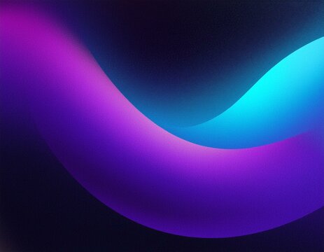 Dark purple blue black abstract grainy background, glowing vibrant color gradient shape, noise texture poster header banner cover design