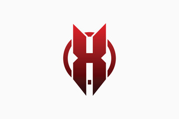 H initial letter modern circle company or HO, OH red logo