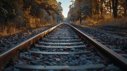 Fototapeta premium Railroad tracks in autumn