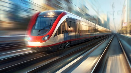 Train in motion blur