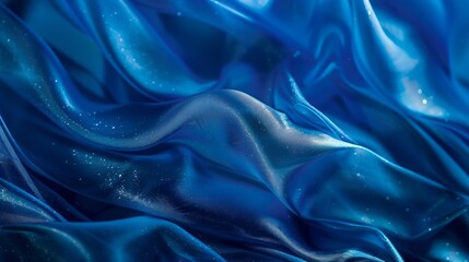 Obraz premium Blue satin fabric