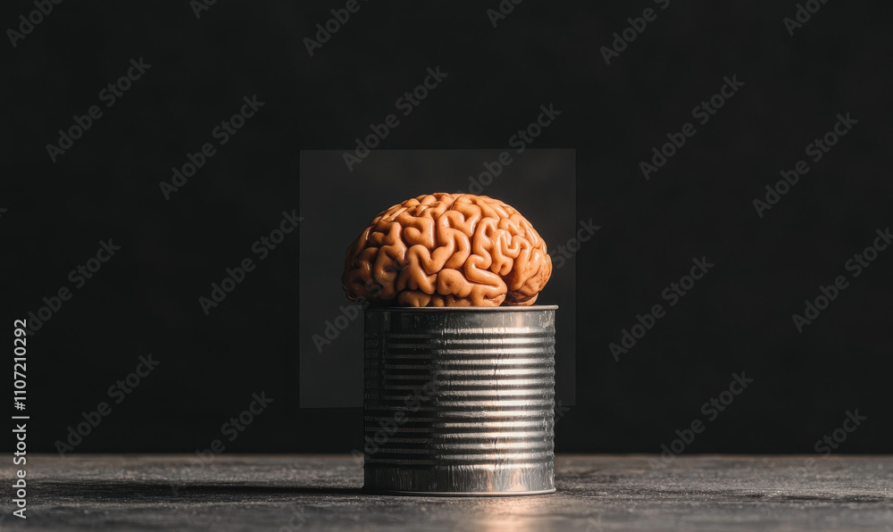 Poster exploring the conceptual depths: a surreal representation of human intellect and creativity encapsul