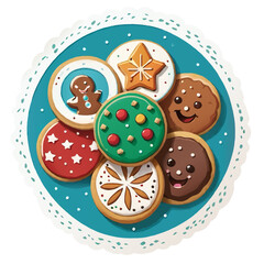 christmas cookies ornament sticker