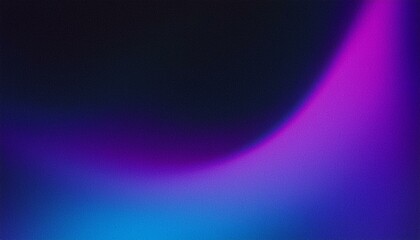 Obraz premium Dark purple blue black abstract grainy background, glowing vibrant color gradient shape, noise texture poster header banner cover design