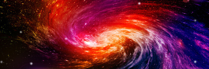 Stars, dust and gas nebula in a far galaxy. © marusja2