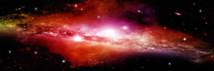 Stars, dust and gas nebula in a far galaxy. © marusja2