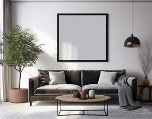 Living Room Wall Poster Mockup Personalize Your Space