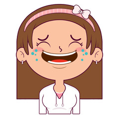 girl laughing face cartoon cute