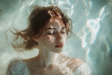 portrait of a woman in the pool