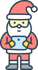 santa claus with phone