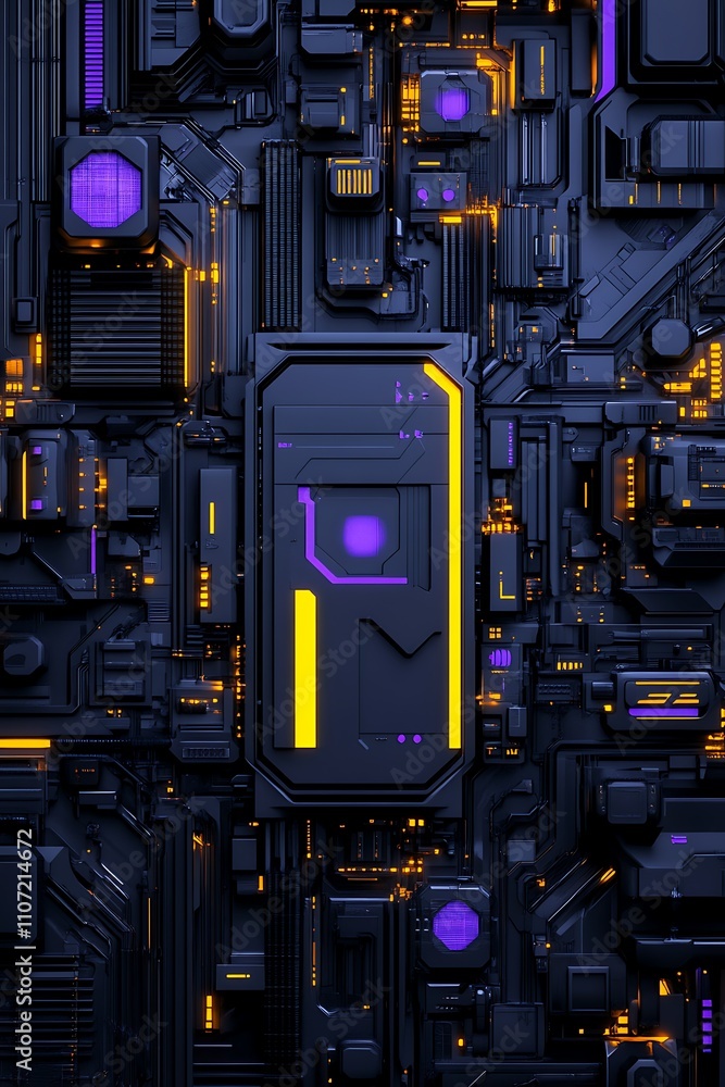 Aufkleber futuristic abstract technology background with neon colors and circuit patterns for digital projects