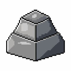 Fototapeta premium Retro Pixel Art Silver Brick Icon, Vintage Gaming Aesthetics for Digital Design