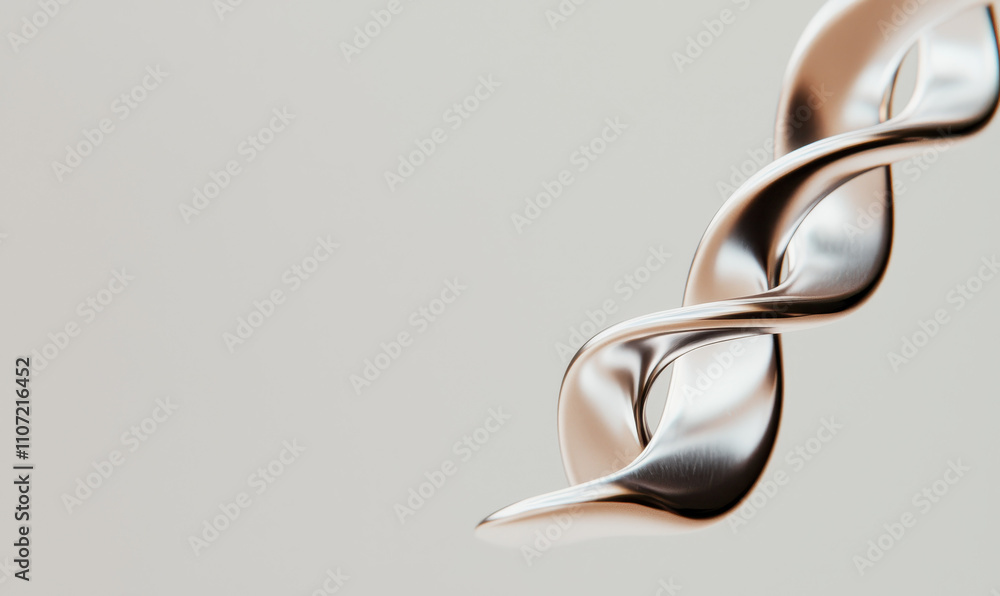 Aufkleber sleek metallic twist: exploring modern abstract design and geometry in a futuristic context for art 