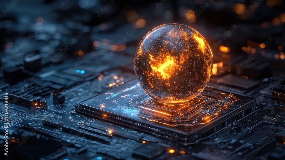 Aufkleber ai-powered system analyzing climate data digital environment technology concept futuristic viewpoint