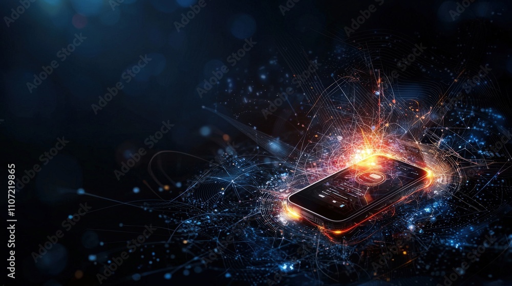 Poster mobile payment evolution a visual insight on growth technology digital art dark background futuristi