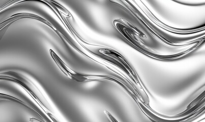Chrome Metal Wave Background, Generative AI
