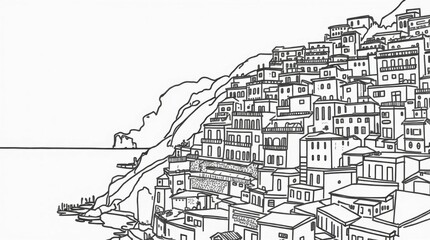Fototapeta premium Amalfi Coast Cliff Silhouette