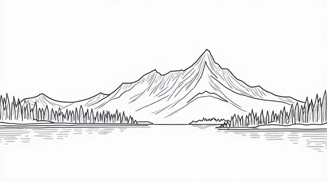 Banff National Park Line Art