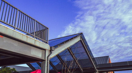 Row of red brick english houses An old vintage private house from red bricks in front of abandoned railway station in Knislinge, Sweden