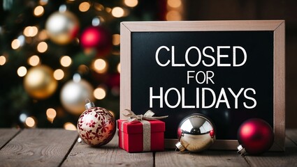 'Closed for Holidays' Sign