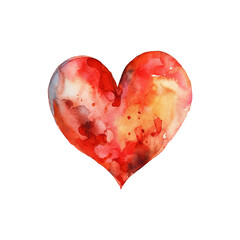 valentine heart vector illustration in watercolor style