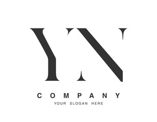 YN logo design. Initial letter y and n serif font style. Creative classic company name typography. Trendy logotype or identity.