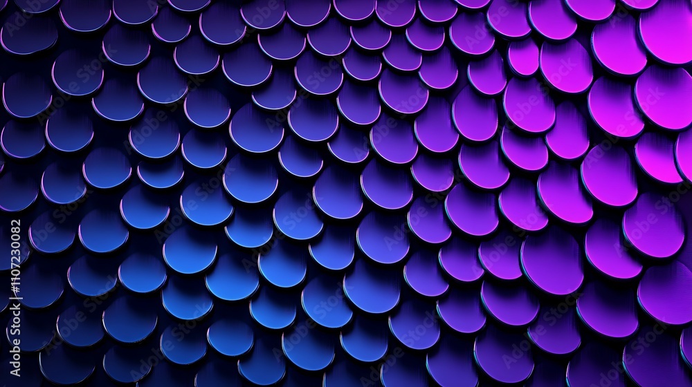 Aufkleber purple and blue gradient scales pattern with glossy droplets for abstract background design