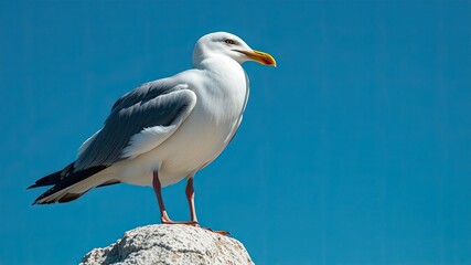 Close-Up Sea Gull on Rock - High-Resolution Architectural Photography, Documentary Style