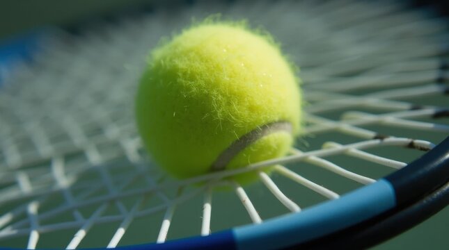 Tennis Racket Impacting Ball with Vibrating Strings