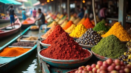 Fototapeta premium Vibrant Fruits at a Bangkok Market