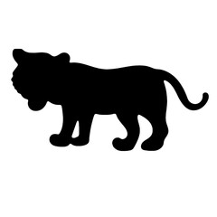 tiger black silhouette isolated on white background
