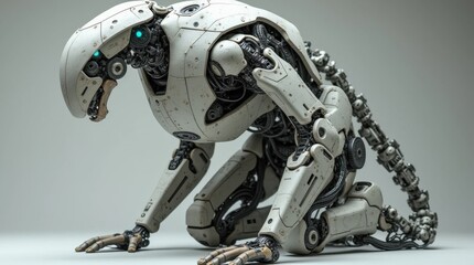 Fototapeta premium Futuristic Robotic Sculpture: Technology and Art Merged