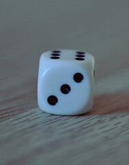 Beautiful close-up of a dice