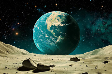 Beyond the Horizon: Earth Seen from the Moon’s Surfa